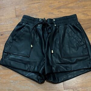 Black Women's Leather Shorts